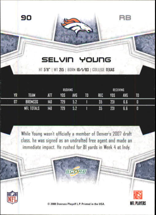 B0089- 2008 Select Football Card #s 1-250 +Rookies -You Pick- 15+ FREE US SHIP - Picture 161 of 449