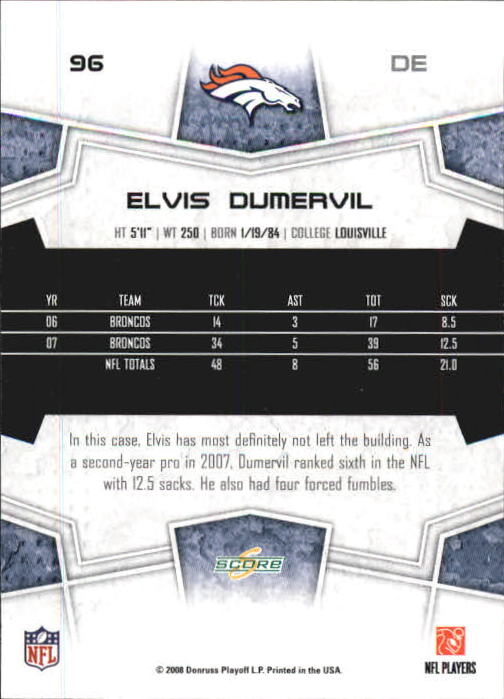 B0089- 2008 Select Football Card #s 1-250 +Rookies -You Pick- 15+ FREE US SHIP - Picture 173 of 449