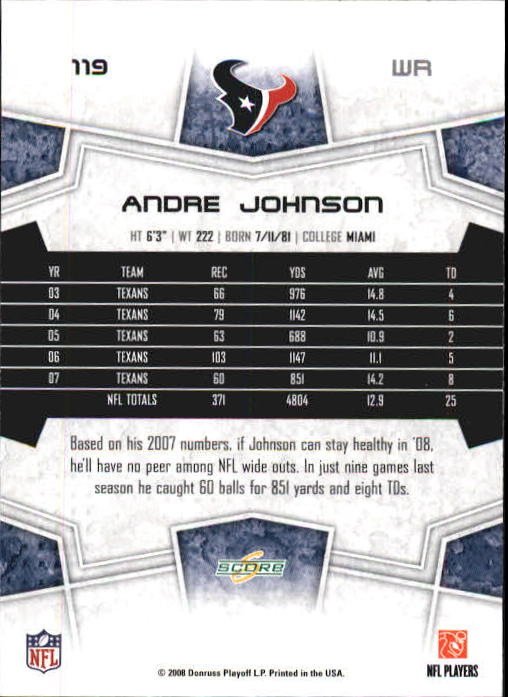 B0089- 2008 Select Football Card #s 1-250 +Rookies -You Pick- 15+ FREE US SHIP - Picture 217 of 449