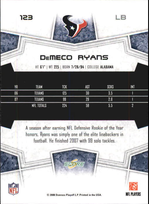 B0089- 2008 Select Football Card #s 1-250 +Rookies -You Pick- 15+ FREE US SHIP - Picture 225 of 449