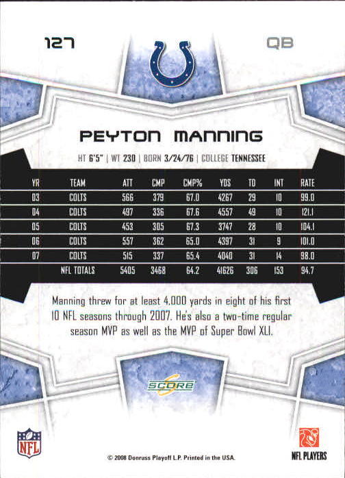B0089- 2008 Select Football Card #s 1-250 +Rookies -You Pick- 15+ FREE US SHIP - Picture 231 of 449