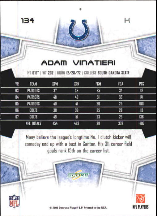 B0089- 2008 Select Football Card #s 1-250 +Rookies -You Pick- 15+ FREE US SHIP - Picture 245 of 449