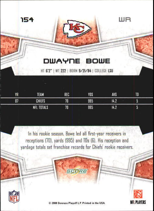 B0089- 2008 Select Football Card #s 1-250 +Rookies -You Pick- 15+ FREE US SHIP - Picture 285 of 449