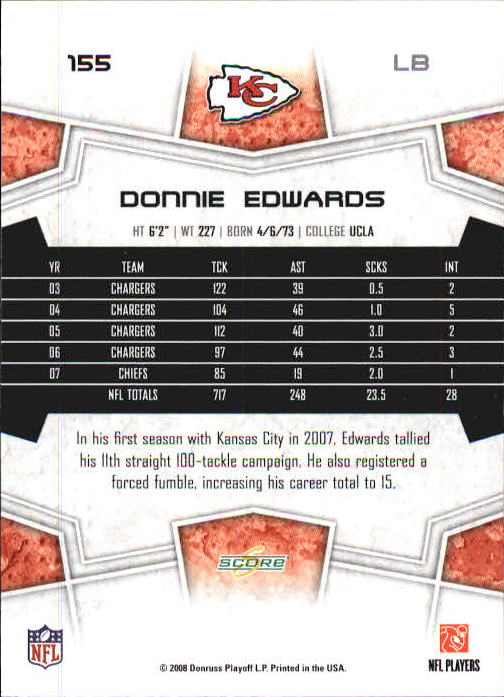 B0089- 2008 Select Football Card #s 1-250 +Rookies -You Pick- 15+ FREE US SHIP - Picture 287 of 449