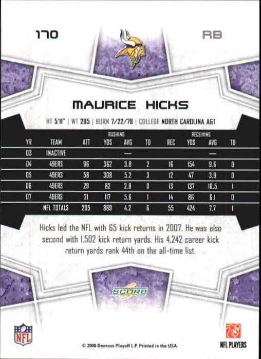B0089- 2008 Select Football Card #s 1-250 +Rookies -You Pick- 15+ FREE US SHIP - Picture 317 of 449