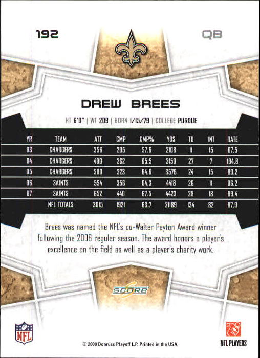 B0089- 2008 Select Football Card #s 1-250 +Rookies -You Pick- 15+ FREE US SHIP - Picture 347 of 449