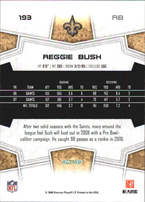 B0089- 2008 Select Football Card #s 1-250 +Rookies -You Pick- 15+ FREE US SHIP - Picture 349 of 449