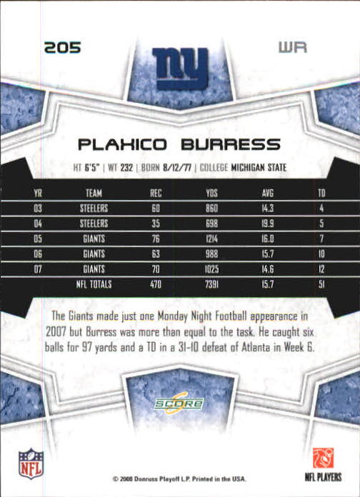 B0089- 2008 Select Football Card #s 1-250 +Rookies -You Pick- 15+ FREE US SHIP - Picture 373 of 449
