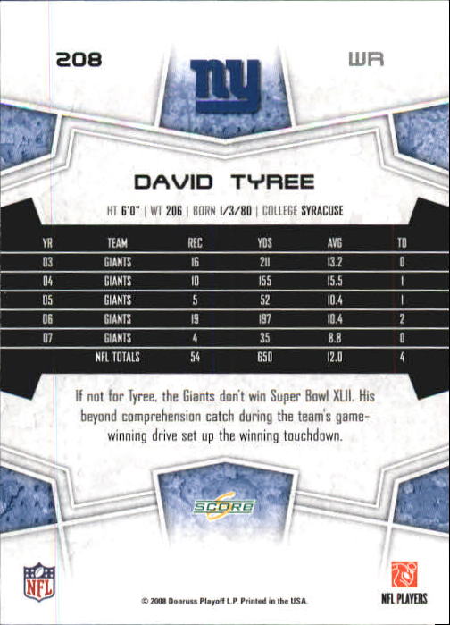 B0089- 2008 Select Football Card #s 1-250 +Rookies -You Pick- 15+ FREE US SHIP - Picture 379 of 449