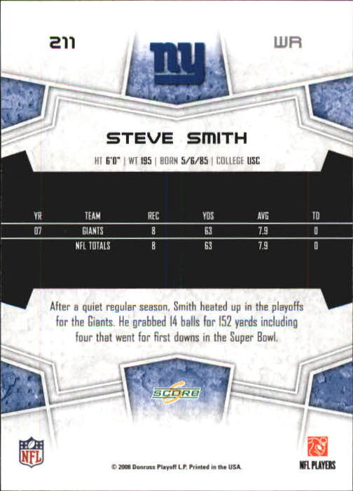 B0089- 2008 Select Football Card #s 1-250 +Rookies -You Pick- 15+ FREE US SHIP - Picture 385 of 449