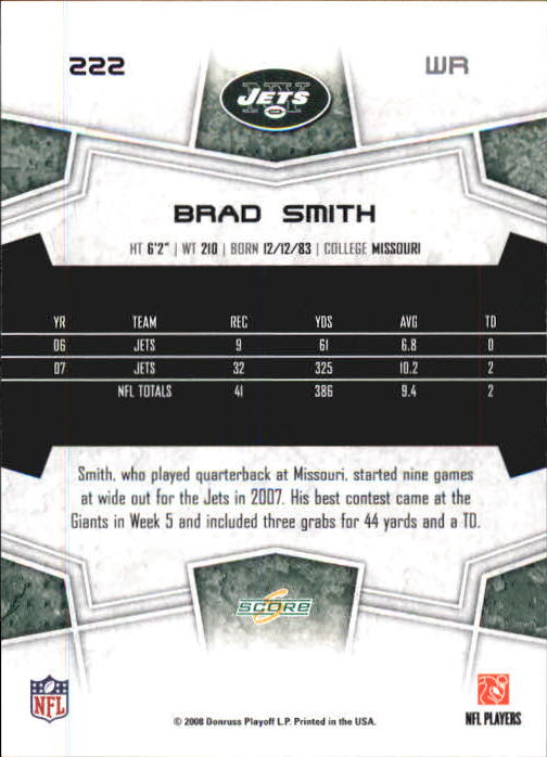 B0089- 2008 Select Football Card #s 1-250 +Rookies -You Pick- 15+ FREE US SHIP - Picture 405 of 449
