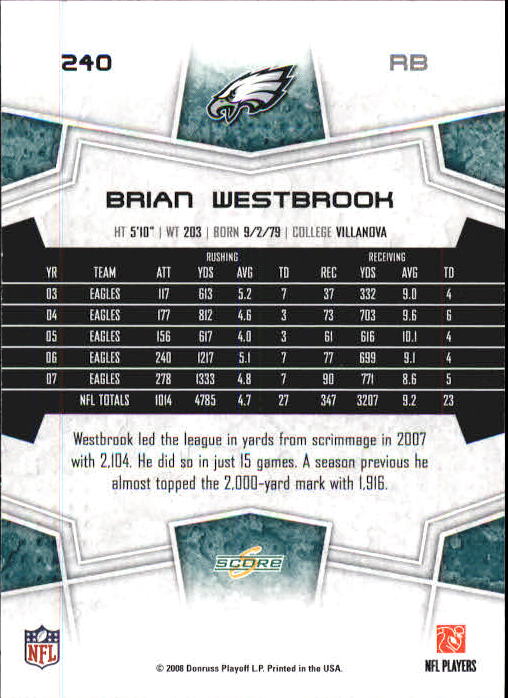 B0089- 2008 Select Football Card #s 1-250 +Rookies -You Pick- 15+ FREE US SHIP - Picture 439 of 449