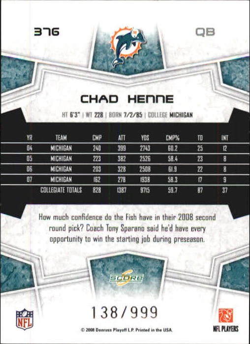 B0089- 2008 Select Football Cards 251-440 +Rookies -You Pick- 15+ FREE US SHIP - Picture 181 of 223