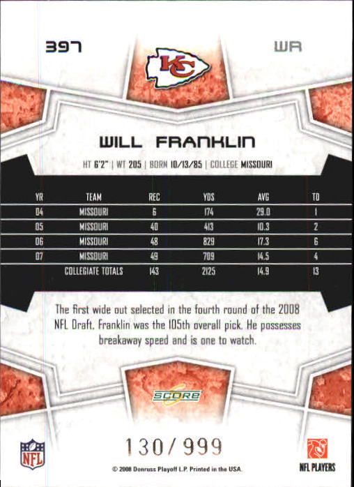 B0089- 2008 Select Football Cards 251-440 +Rookies -You Pick- 15+ FREE US SHIP - Picture 193 of 223