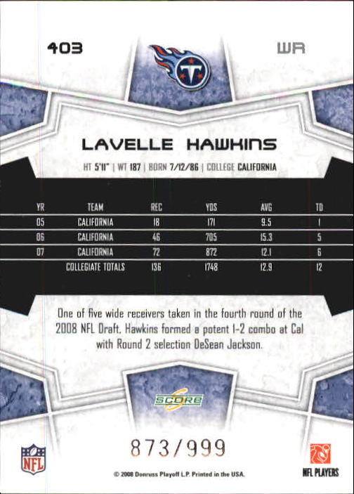 B0089- 2008 Select Football Cards 251-440 +Rookies -You Pick- 15+ FREE US SHIP - Picture 199 of 223
