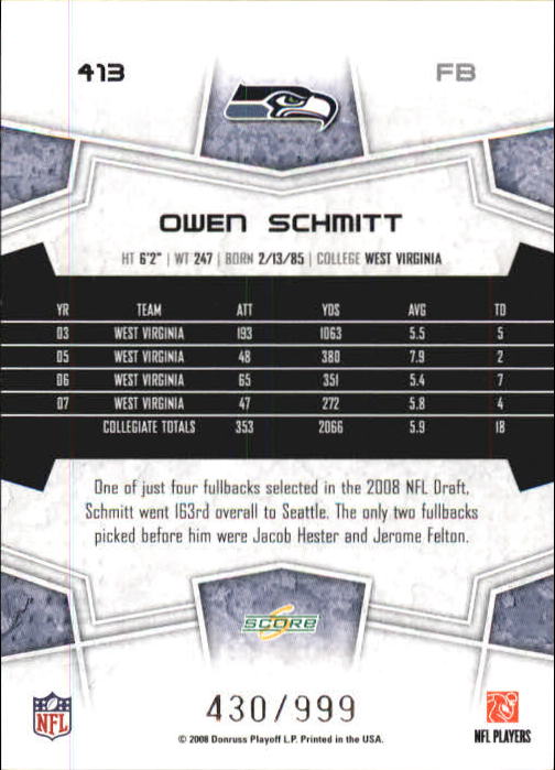 B0089- 2008 Select Football Cards 251-440 +Rookies -You Pick- 15+ FREE US SHIP - Picture 205 of 223