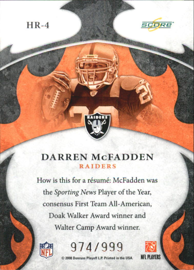 2008 Select Hot Rookies #4 Darren McFadden back image