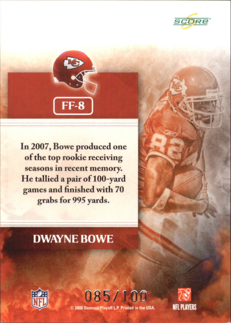 2008 Select Future Franchise Scorecard #8 Dwayne Bowe back image