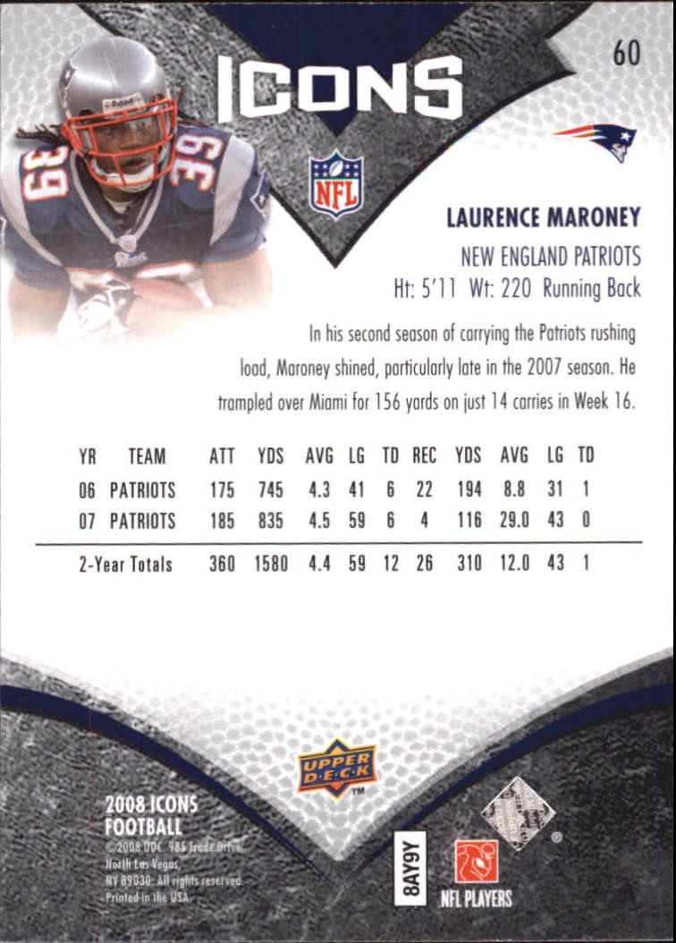 2008 Upper Deck Icons #60 Laurence Maroney back image