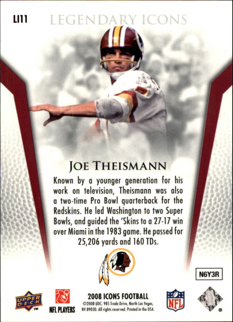 2008 Icons (Upper Deck) Football "Insert and Insert Parallel" Cards - Picture 43 of 121