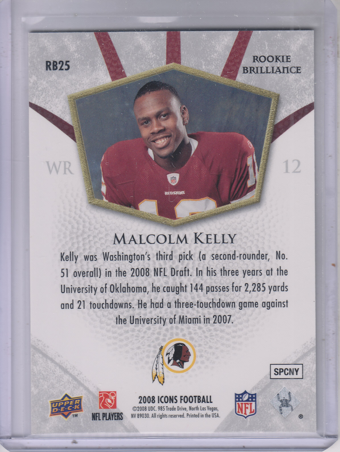 2008 Icons (Upper Deck) Football "Insert and Insert Parallel" Cards - Picture 117 of 121