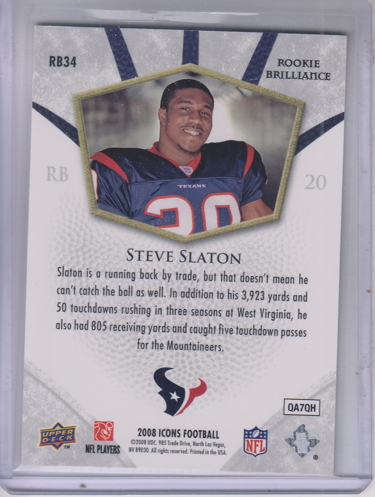 2008 Icons (Upper Deck) Football "Insert and Insert Parallel" Cards - Picture 121 of 121