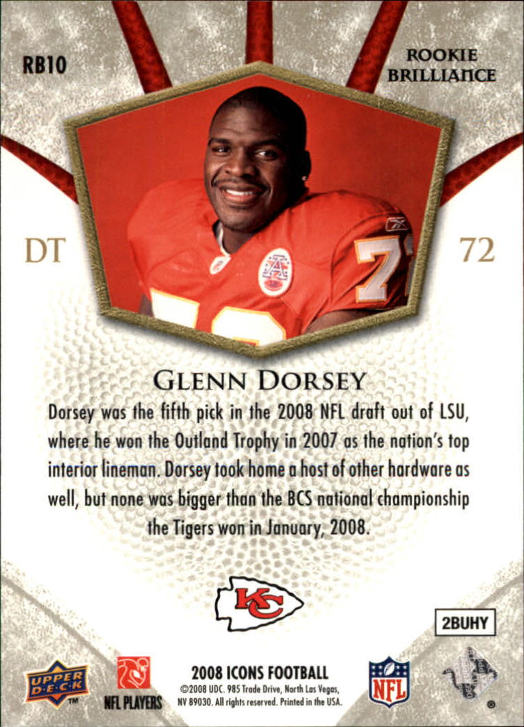 2008 Icons (Upper Deck) Football "Insert and Insert Parallel" Cards - Picture 109 of 121