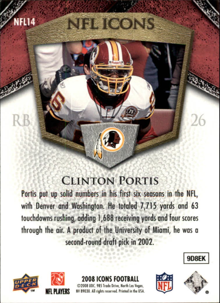 2008 Icons (Upper Deck) Football "Insert and Insert Parallel" Cards - Picture 79 of 121