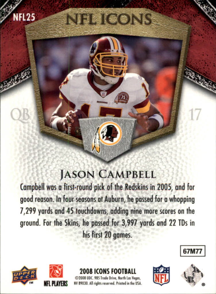 2008 Icons (Upper Deck) Football "Insert and Insert Parallel" Cards - Picture 81 of 121