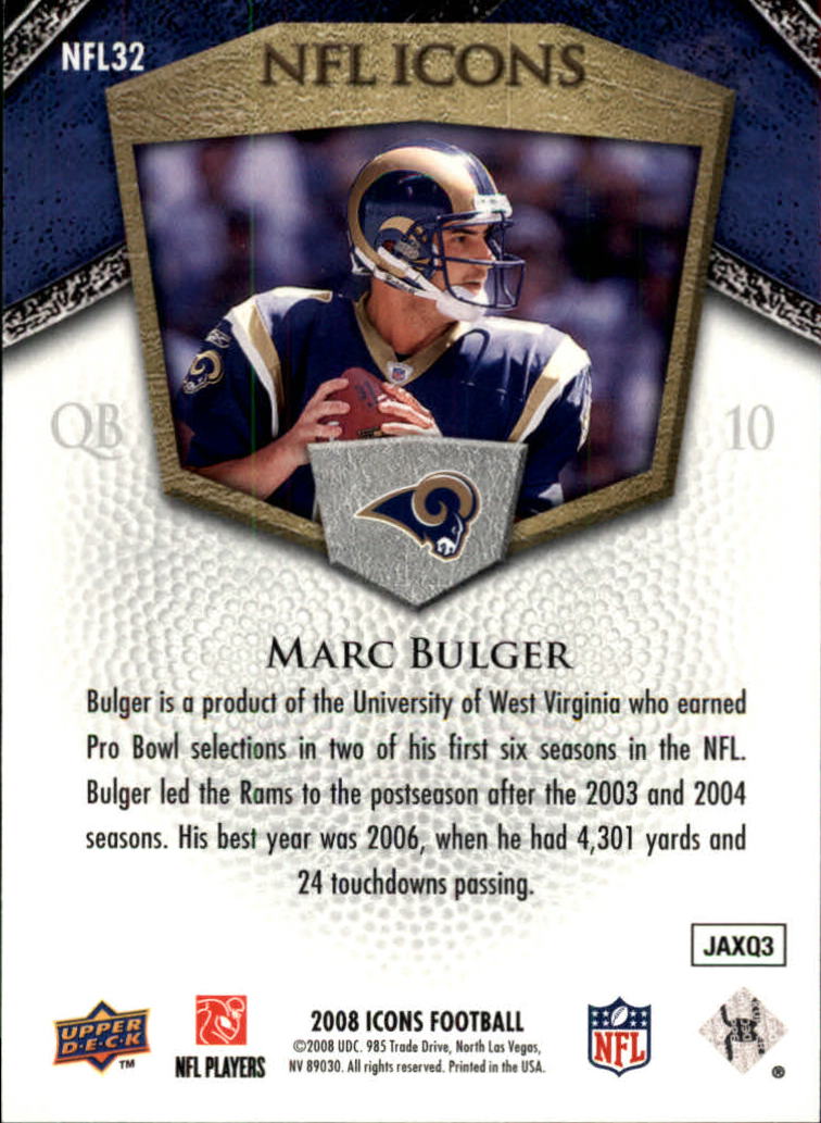 2008 Icons (Upper Deck) Football "Insert and Insert Parallel" Cards - Picture 83 of 121