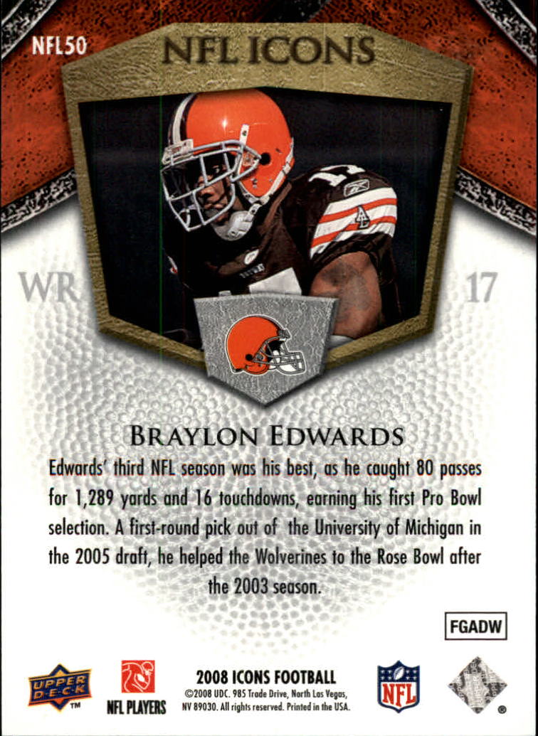 2008 Icons (Upper Deck) Football "Insert and Insert Parallel" Cards - Picture 93 of 121