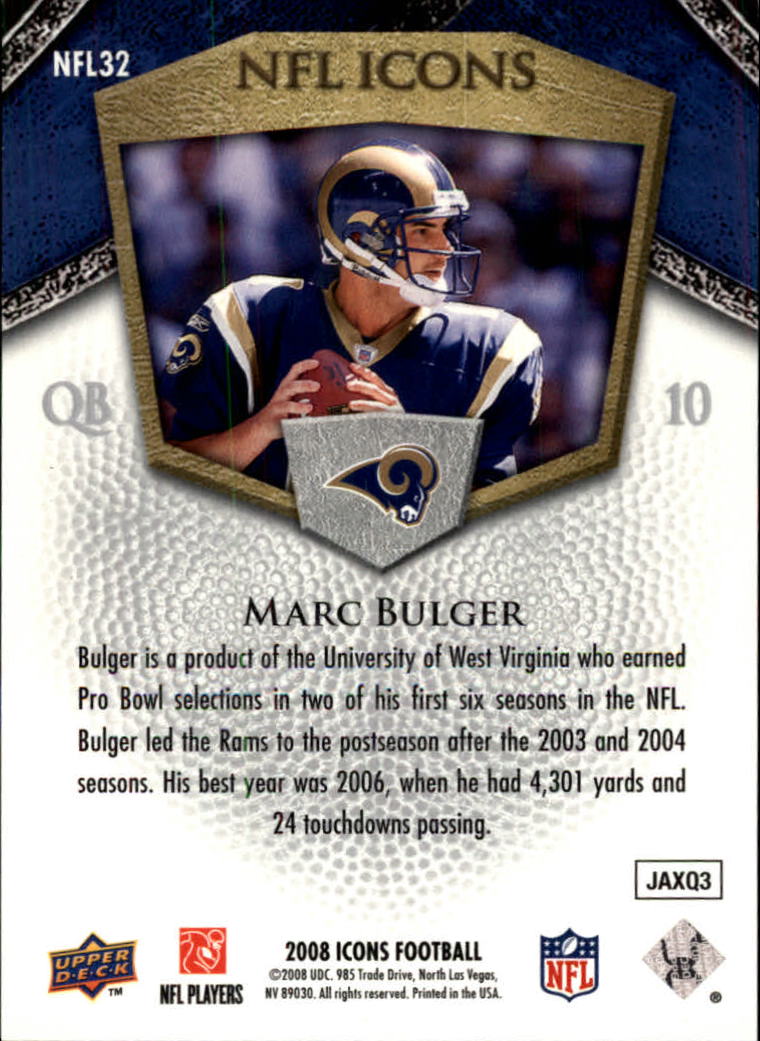 2008 Icons (Upper Deck) Football "Insert and Insert Parallel" Cards - Picture 67 of 121