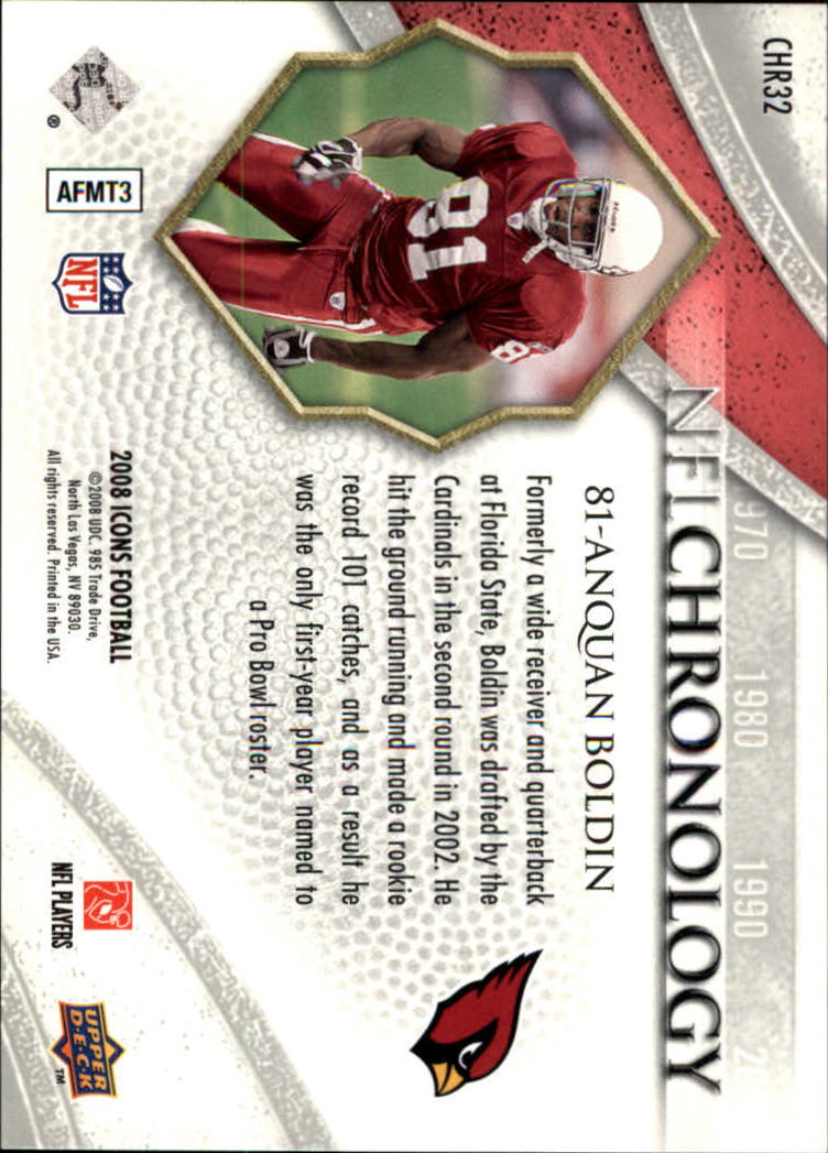 2008 Icons (Upper Deck) Football "Insert and Insert Parallel" Cards - Picture 55 of 121