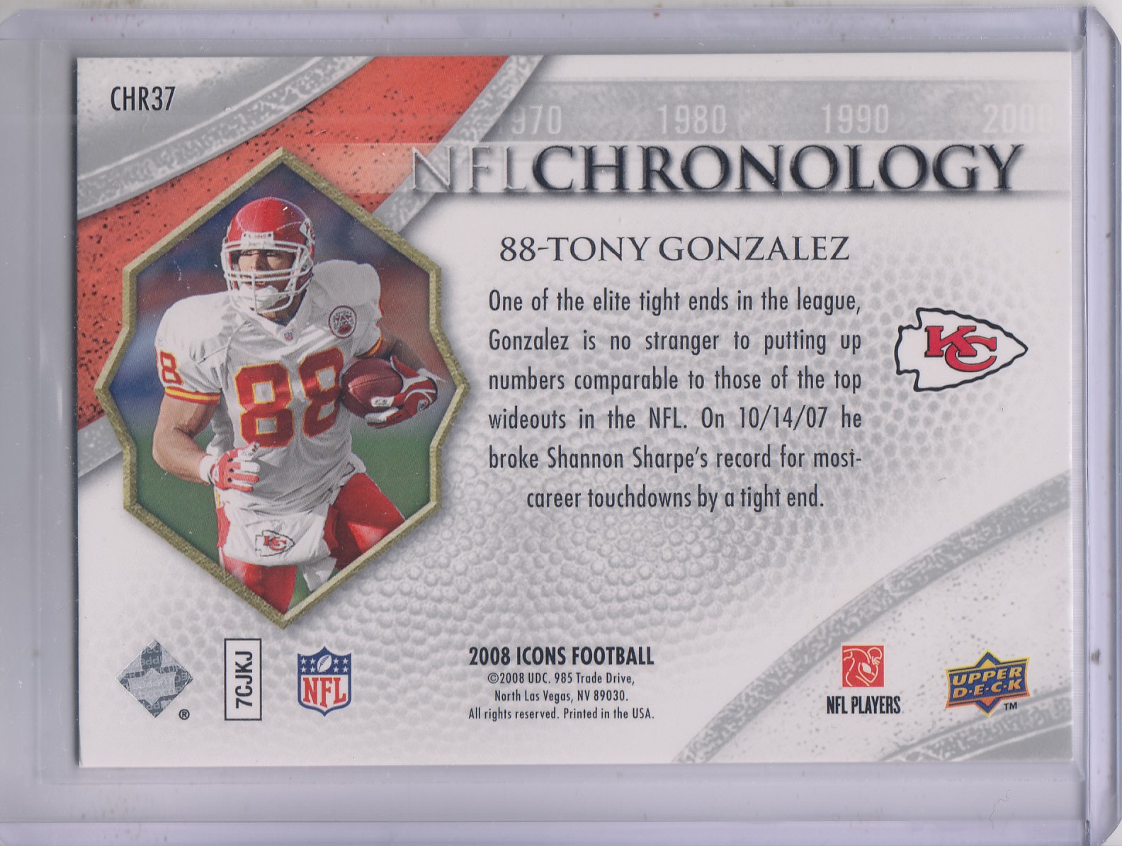 2008 Icons (Upper Deck) Football "Insert and Insert Parallel" Cards - Picture 57 of 121