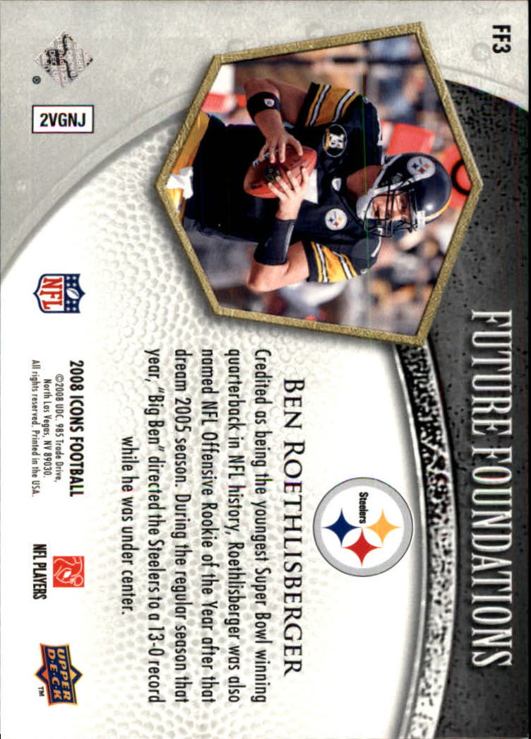 2008 Upper Deck Icons Future Foundations Silver #FF3 Ben Roethlisberger back image