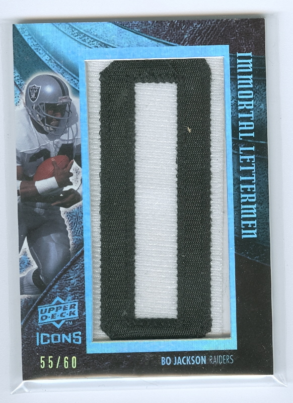 2008 Upper Deck Icons Immortal Lettermen Parallel #BJ18 Bo Jackson/60/(Letters spell out BO KNOWS/Total print run 420)