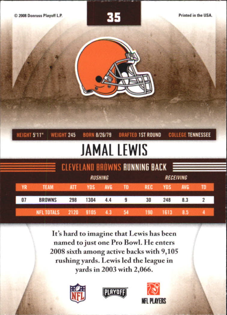2008 Absolute Memorabilia #35 Jamal Lewis back image