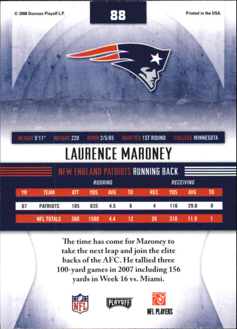 2008 Absolute Memorabilia #88 Laurence Maroney back image
