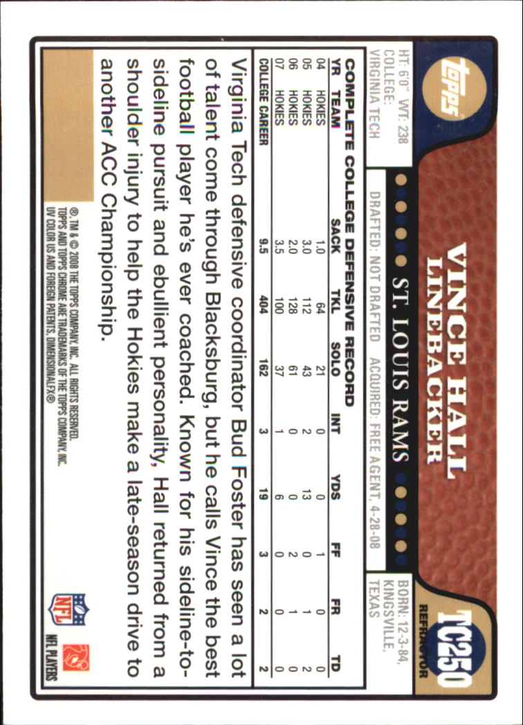 A5169- 2008 Topps Chrome FB Cards 251-275 +Inserts -You Pick- 15+ FREE US SHIP - Picture 193 of 201