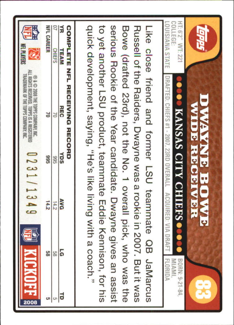 A4549- 2008 Topps Kick-Off Fb Karten 1-220 + Einsätze -du Pick- 15 + Kostenlose - Bild 319 von 379