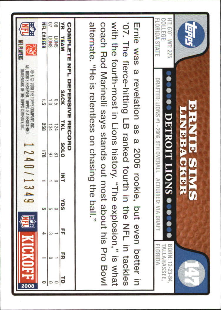 A4549- 2008 Topps Kick-Off Fb Karten 1-220 + Einsätze -du Pick- 15 + Kostenlose - Bild 343 von 379