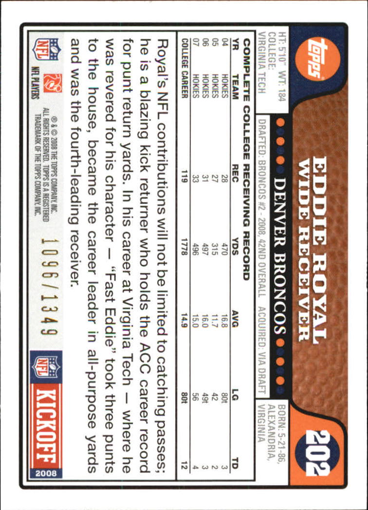 A4549- 2008 Topps Kick-Off Fb Karten 1-220 + Einsätze -du Pick- 15 + Kostenlose - Bild 365 von 379