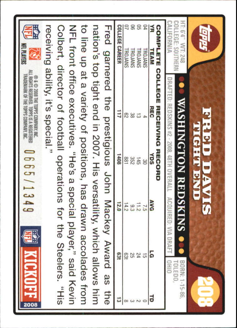 A4549- 2008 Topps Kick-Off Fb Karten 1-220 + Einsätze -du Pick- 15 + Kostenlose - Bild 367 von 379