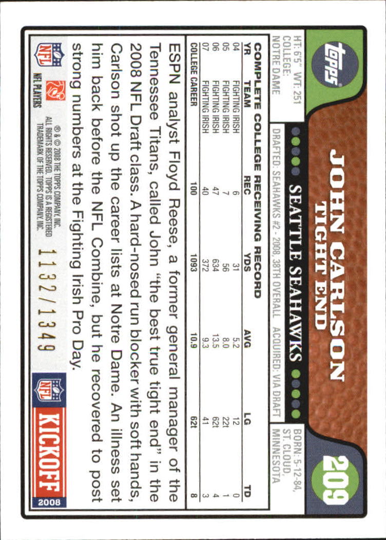A4549- 2008 Topps Kick-Off Fb Karten 1-220 + Einsätze -du Pick- 15 + Kostenlose - Bild 369 von 379
