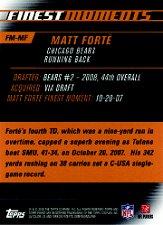 2008 Finest Moments #FMMF Matt Forte back image