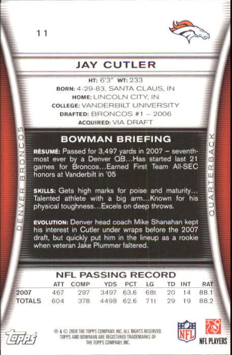 A5003- 2008 Bowman Football Card #s 1-250 +Rookies -You Pick- 15+ FREE US SHIP - Picture 19 of 479