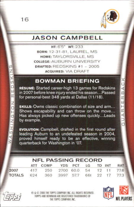 A5003- 2008 Bowman Football Card #s 1-250 +Rookies -You Pick- 15+ FREE US SHIP - Picture 29 of 479