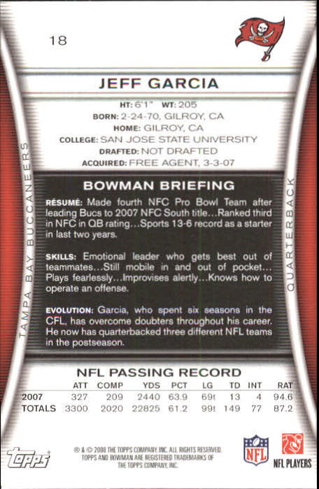 A5003- 2008 Bowman Football Card #s 1-250 +Rookies -You Pick- 15+ FREE US SHIP - Picture 33 of 479