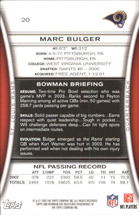 A5003- 2008 Bowman Football Card #s 1-250 +Rookies -You Pick- 15+ FREE US SHIP - Picture 37 of 479