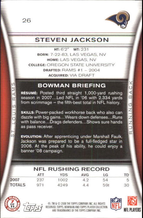 A5003- 2008 Bowman Football Card #s 1-250 +Rookies -You Pick- 15+ FREE US SHIP - Picture 47 of 479